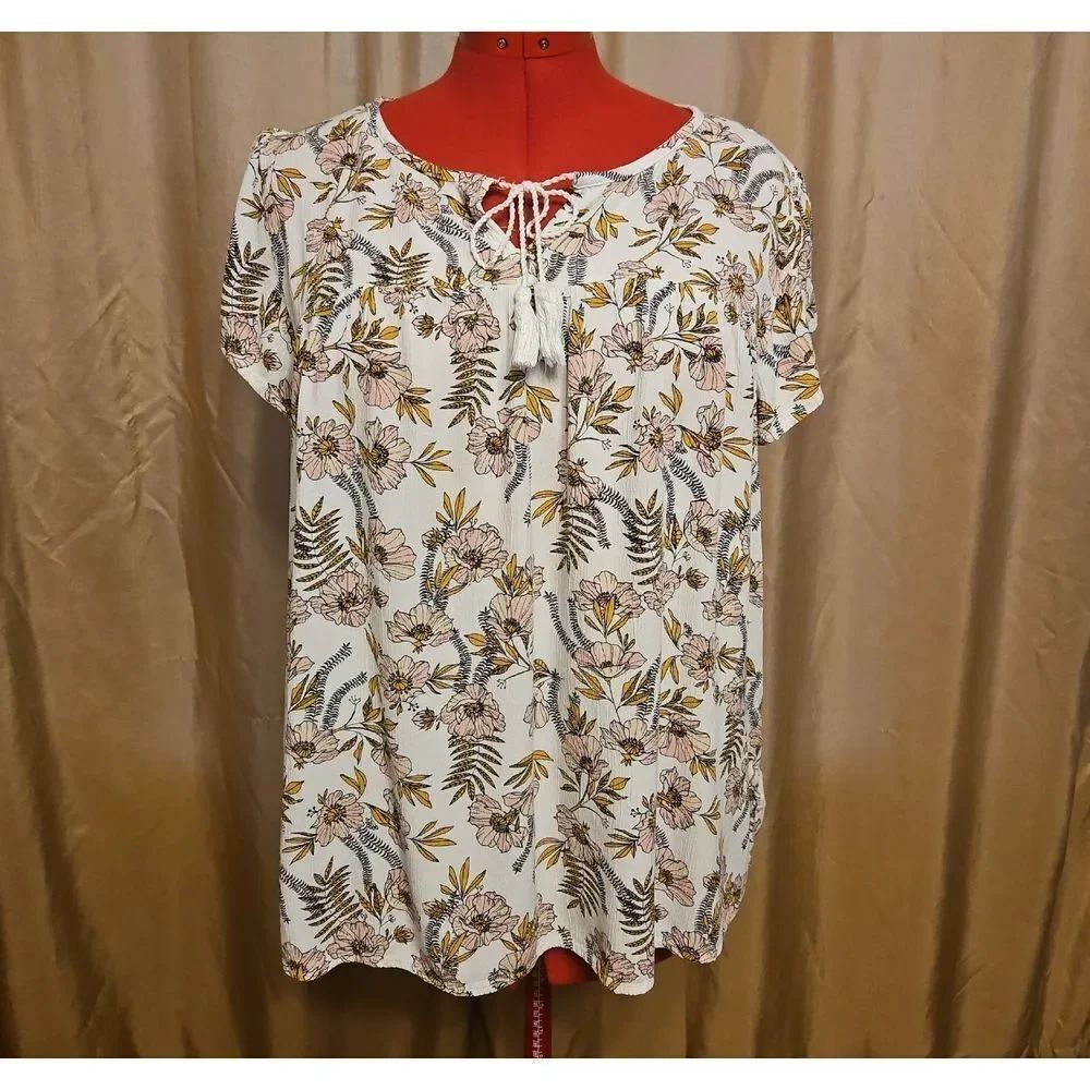 dip 1X Floral Print Women's Top